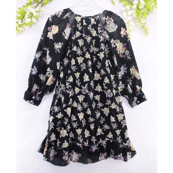 Free People Camella Mini Dress Women's Floral Printed Cotton Ruffle Sz XS - Picture 2 of 5